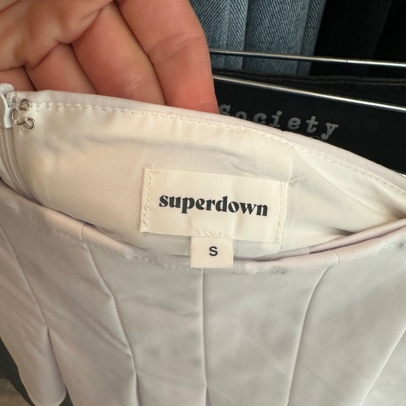 Superdown white pleated classic high waist skort semi-formal summer beach S - Picture 9 of 9